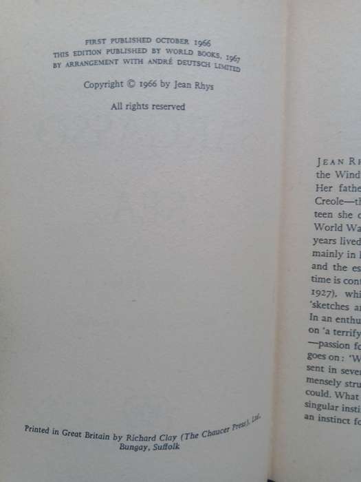 Wide Sargasso Sea by Jean Rhys