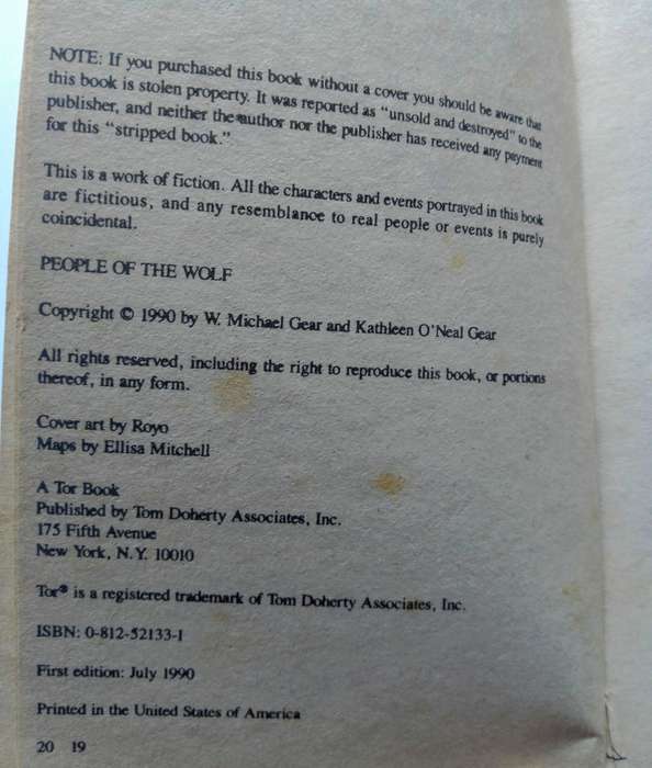 People of the Wolf by W. Michael Gear and Kathleen O'Neal Gear
