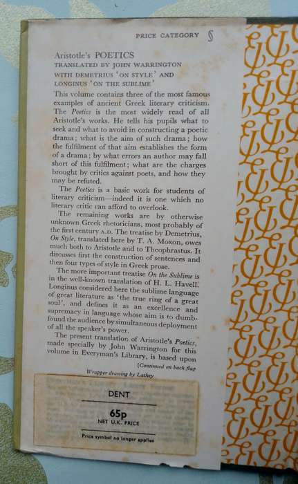 Aristotle - Poetics (Everyman's Library)