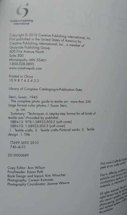 The Complete Photo Guide to Textile Art by Susan Stein