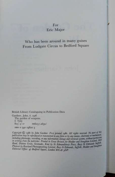 The Garden of Weapons by John Gardner