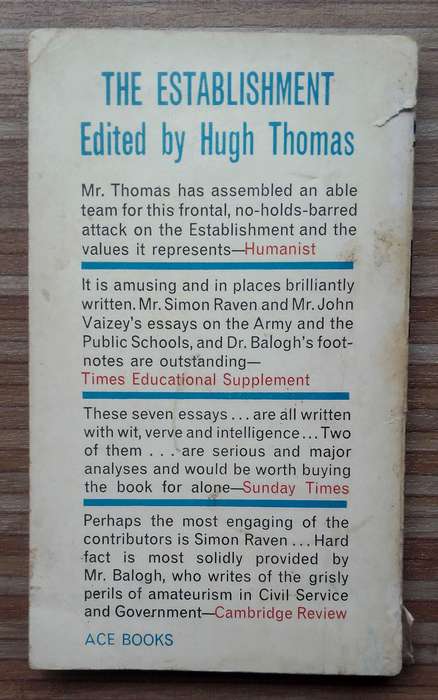 The Establishment edited by Hugh Thomas