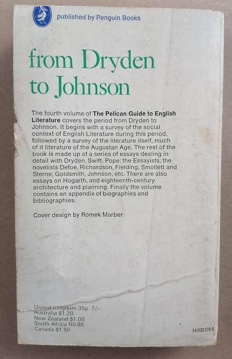 The Pelican Guide to English Literature 4 - from Dryden to Johnson
