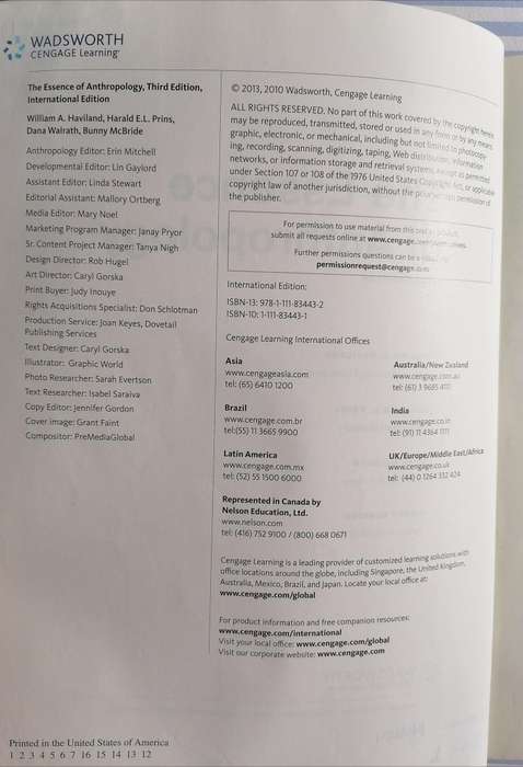 The Essence of Anthropology 3rd Edition - Haviland, Prins, Walrath, McBride