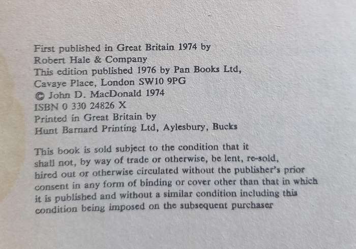 Travis McGee in The Dreadful Lemon Sky by John D. MacDonald