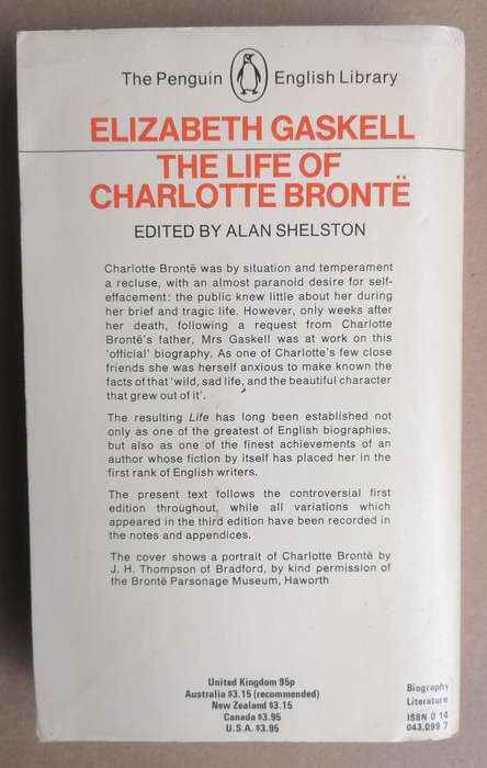 The Life of Charlotte Bronte by Elizabeth Gaskell
