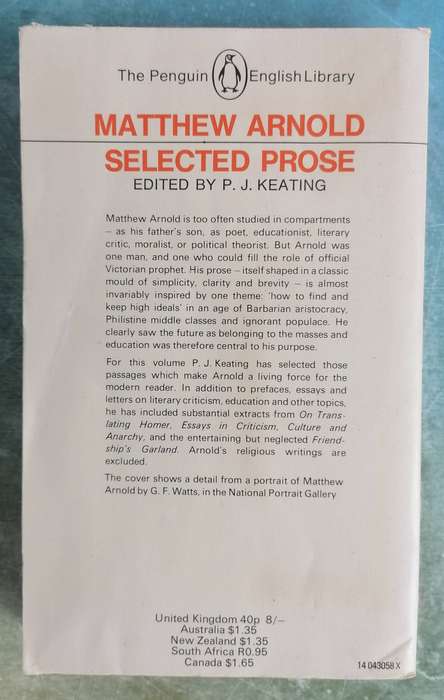 Matthew Arnold: Selected Prose (The Penguin English Library)