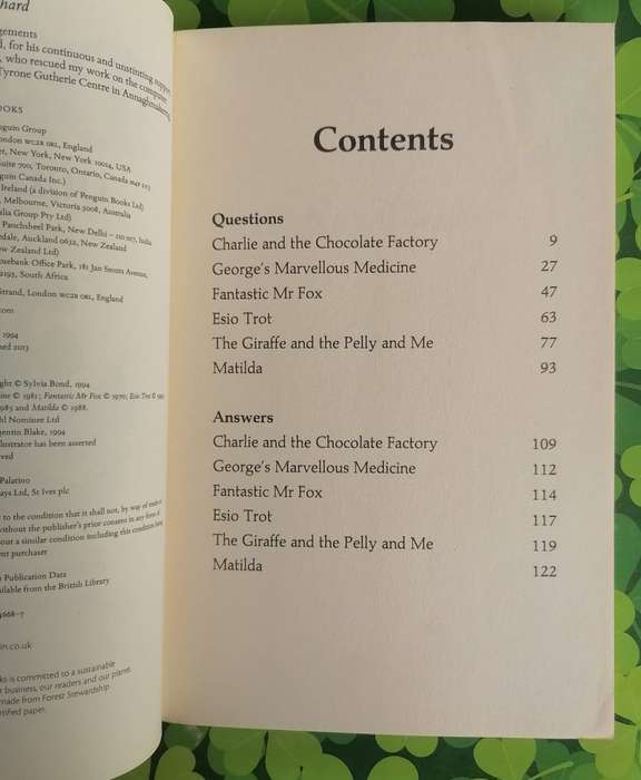 Road Dahl Quiz Book