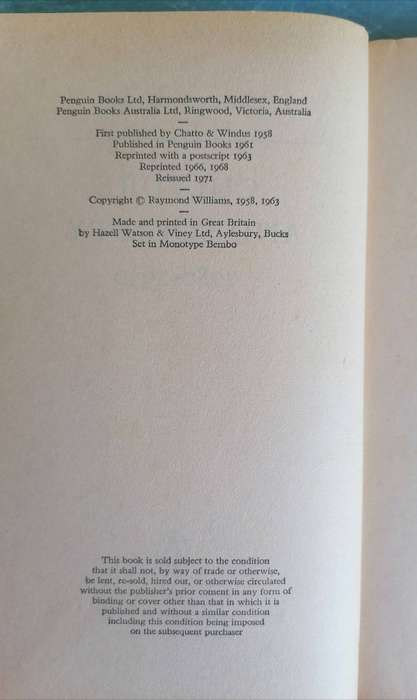 Culture and Society 1780-1950 by Raymond Williams