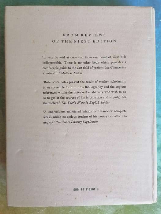 The Works of Geoffrey Chaucer Second Edition edited by F. N. Robinson