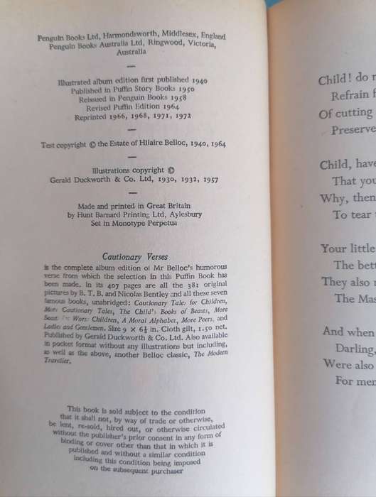 Selected Cautionary Verses by Hilaire Belloc