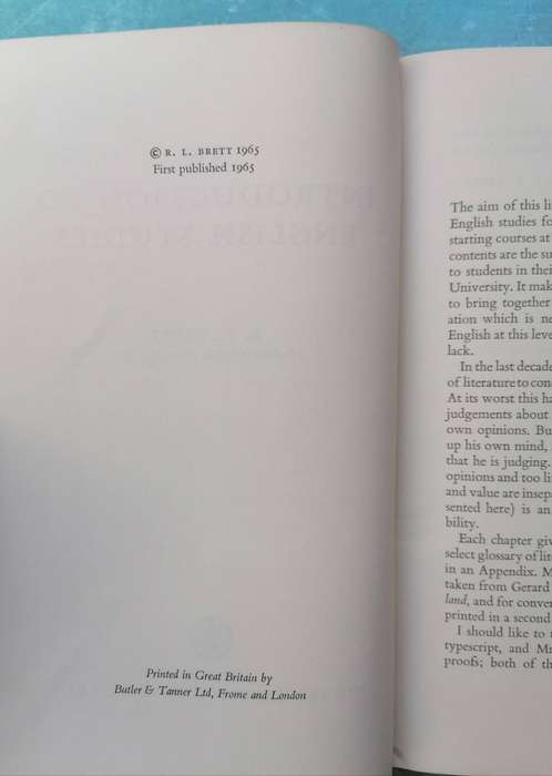 An Introduction to English Studies by R. L. Brett