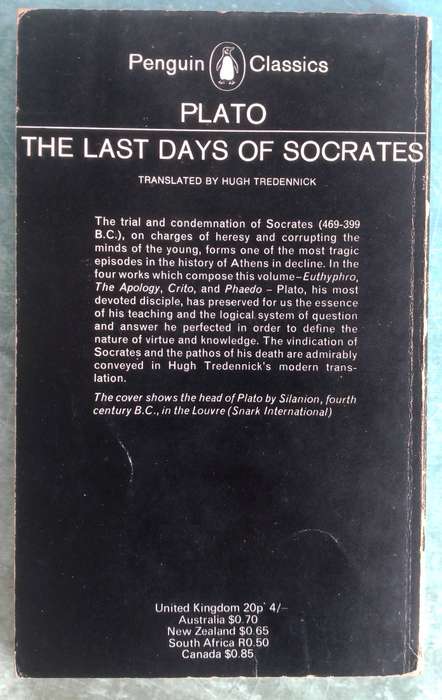 The Last Days of Socrates - Plato (Penguin Classics)