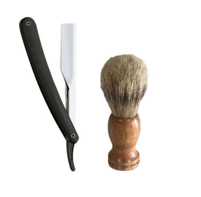 Barber Razor and Shaving Brush Set