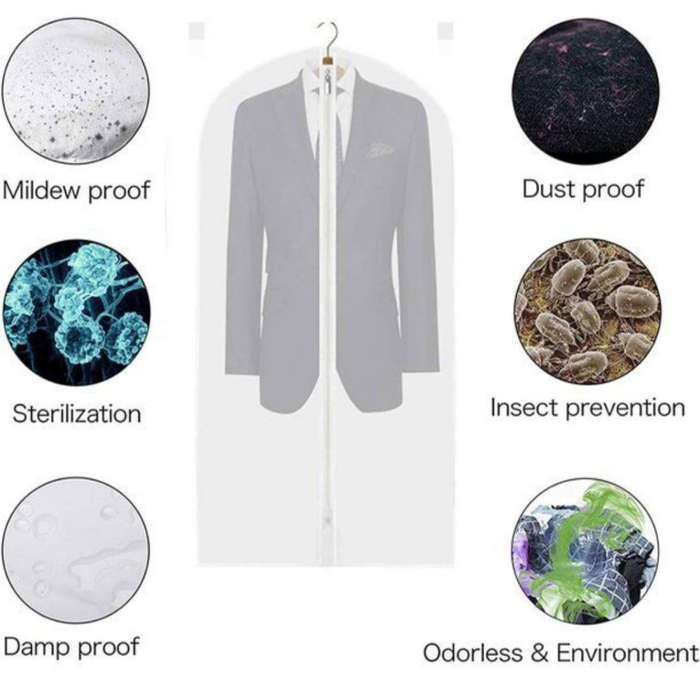 Investify 10 Pieces Dust-proof Closet Organizer Travel Garment Suit Cover Zipper Bag