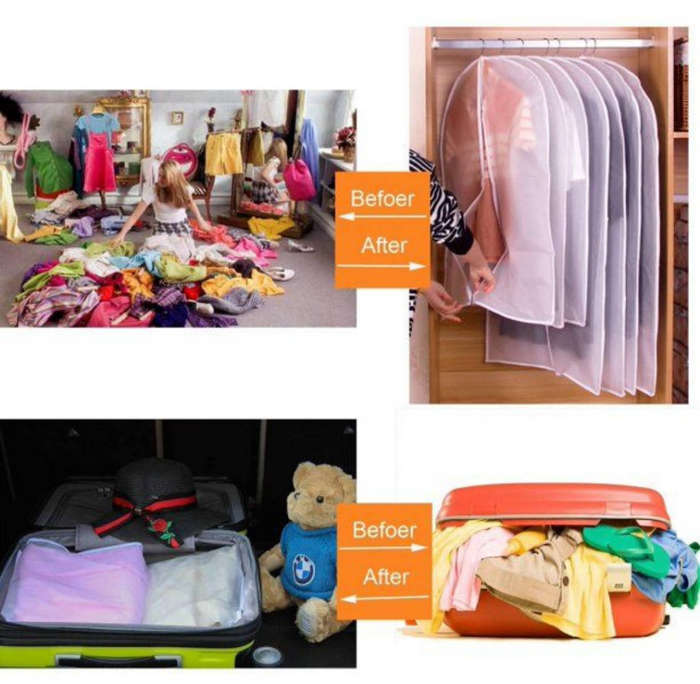 Investify 10 Pieces Dust-proof Closet Organizer Travel Garment Suit Cover Zipper Bag