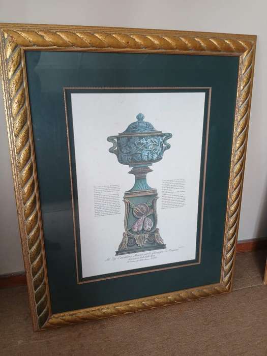 FRAMED Print Of An Etching By Giovanni Battista Piranesi, Showcasing A Large Vase Or Urn (11.5 Kg)