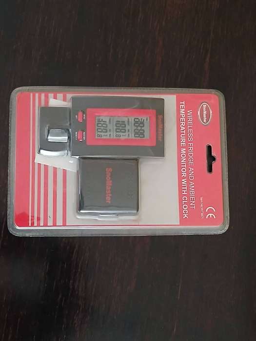 SnoMaster Wireless Fridge And Ambient Temperature Monitor With Clock