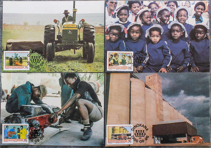 Temisano Development Project 1986 Maxicards - Bophuthatswana - 4 Maximum Postcards Set (nr. 33-36)
