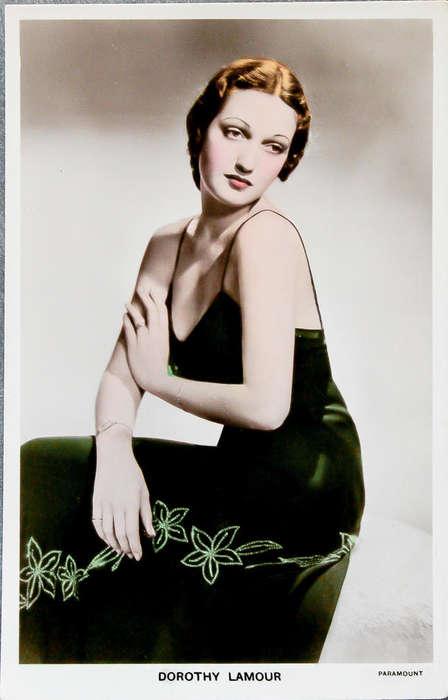 Vintage Dorothy Lamour Handcoloured Photo Postcard -Colourgraph Series No. C 304 - Paramount Studios