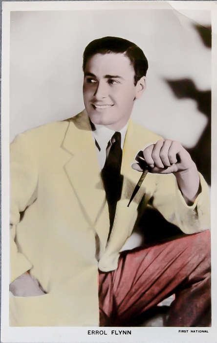 Vintage Errol Flynn "Robin Hood" Real Photo Postcard - Colourgraph Series No. C 296 - First National