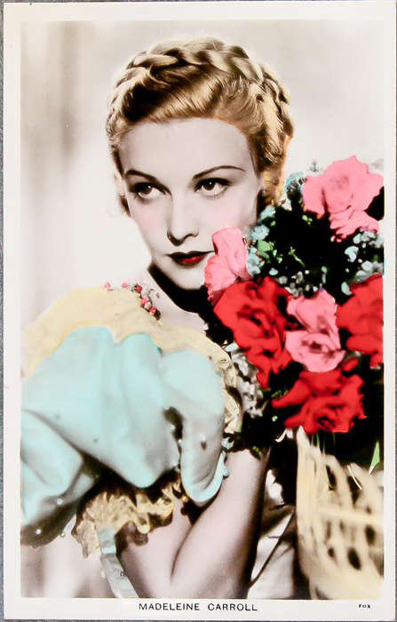 Vintage Madeleine Carroll Handcoloured Real Photo Postcard - Colourgraph Series No. C 97a - Fox