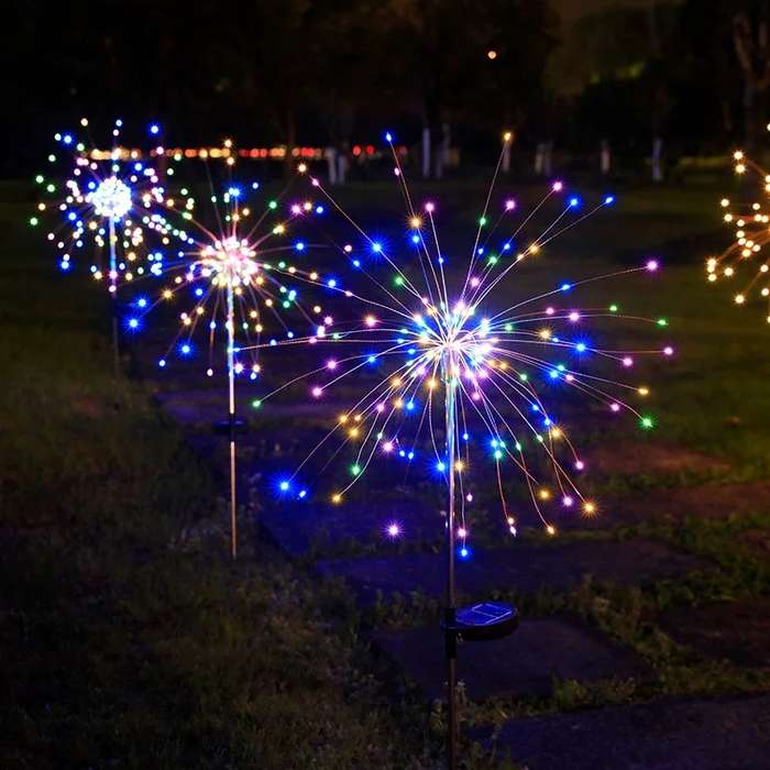 2 pcs  Solar Powered Fireworks Lights,