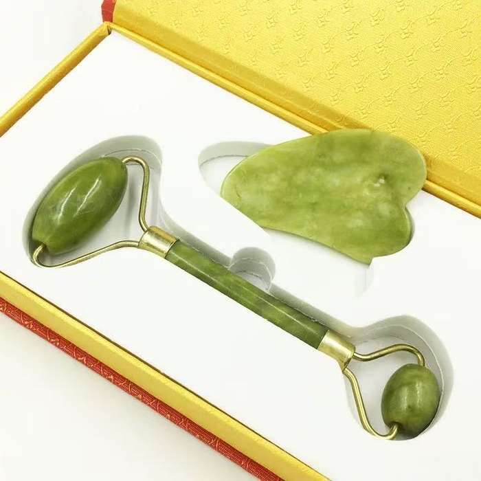 Natural Face Massager Guasha Jade Roller Scraper Facial Skin