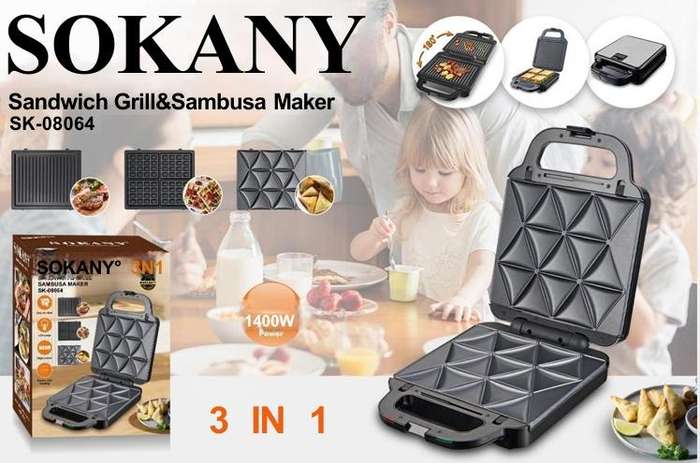 SOKANY Sandwich Grill&Sambusa Maker