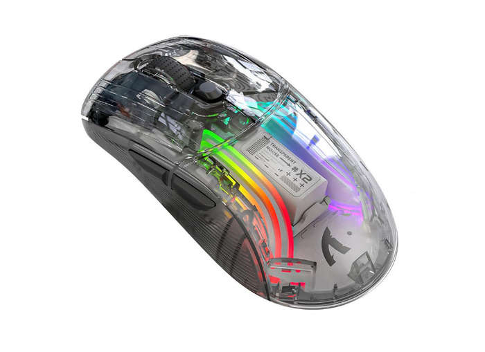 ATTACK SHARK X2 Slim Slient Mouse,Bluetooth Wireless mice with Transparent - Transparent black