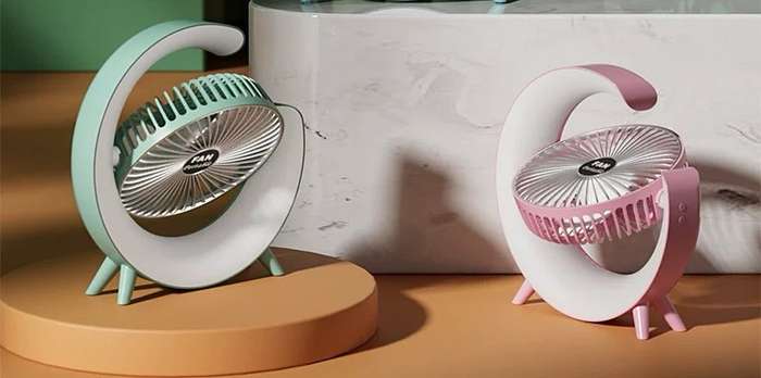 Recharger coloful desktop fan with RGB light