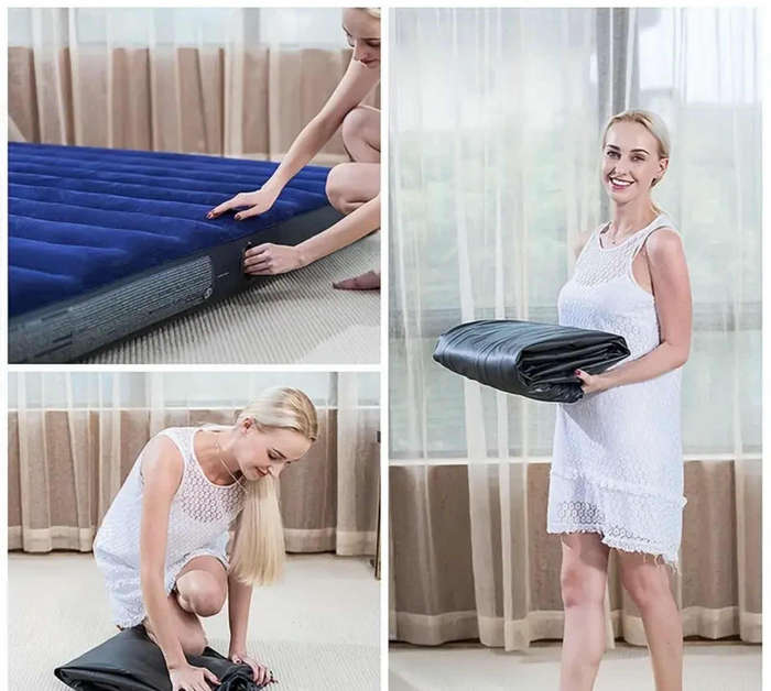 Intex Portable Inflatable Air Mattress, Single-Pack, Thickened Foldable Air Bed for Napping, Outdoor
