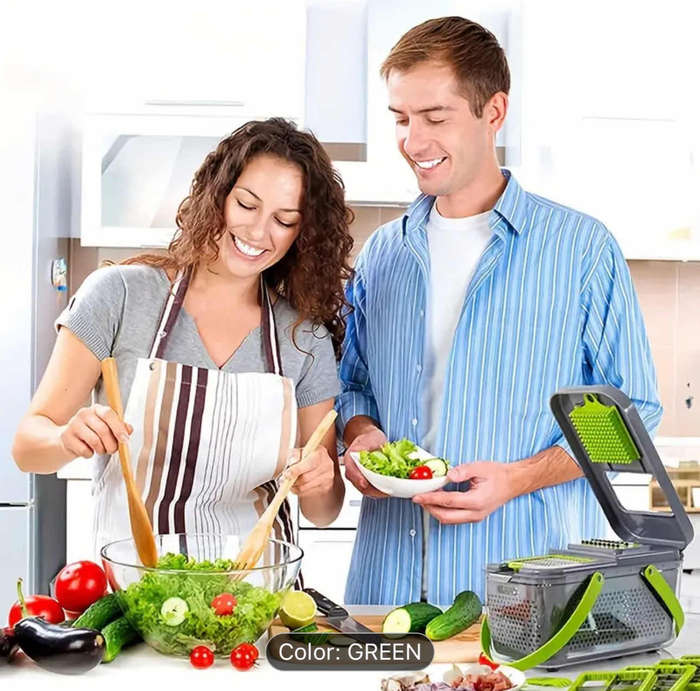 9-in-1 Vegetable Chopper Mandoline Slicer Set - Multifunctional Fruit Cutter, Manual Food Grater,