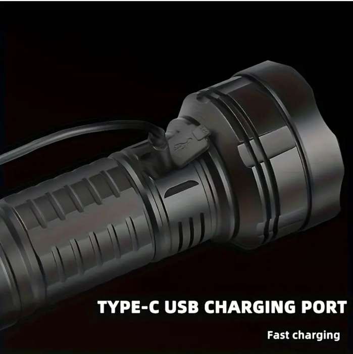 Ultra-Bright LED Tactical Flashlight - High Power, Rechargeable Lantern for Camping, Hiking, Fishing