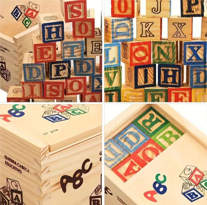 ABC Wooden Blocks - Children'S Educational Toy -
