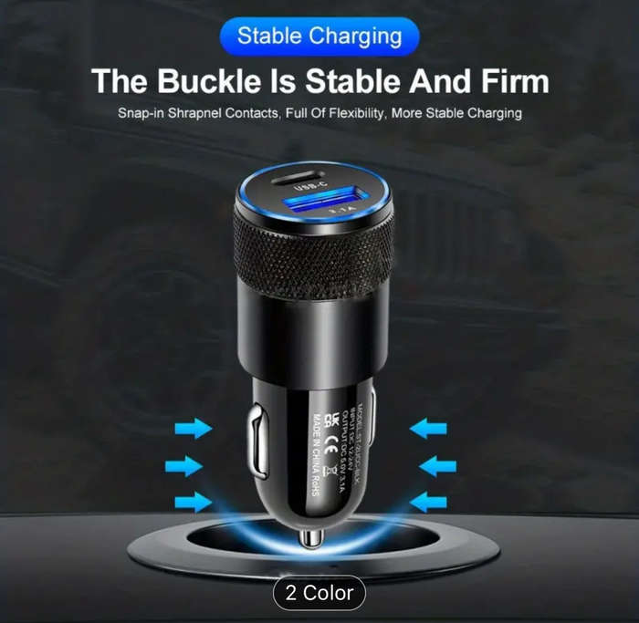 High-Speed Dual Port Metal Car Charger