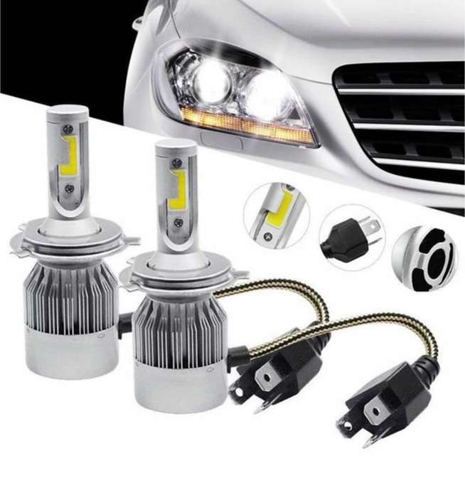 C6 H4 3800LM 36W LED Car Headlight Kit With Built-in Cooling Fan - 2 Bulbs