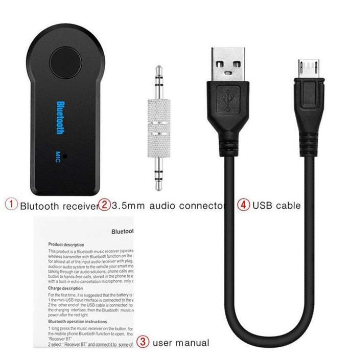 Cell N Tech Wireless Stereo Audio Music Receiver 3.5mm Handsfree Car AUX