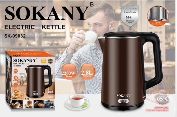 SOKANY ELECTRIC KETTLE 2200W 2.8L