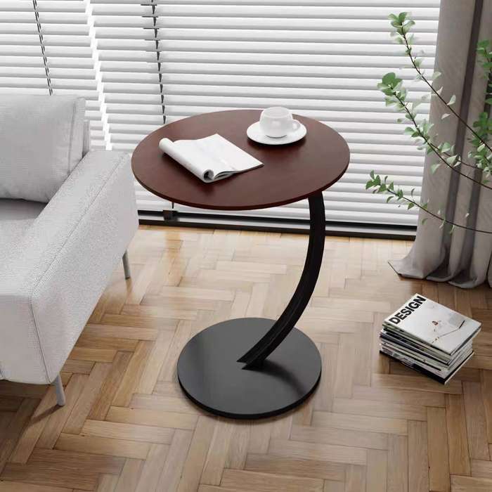 Sofa Side Table - 1 Pack Classic Portable End Table with Sturdy Metal Base for Livin