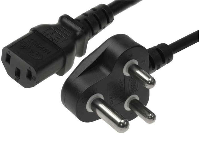 1.5 Meter PC or HDTV Power Cable 3-Pin SA Electrical Plug to Kettle Cord