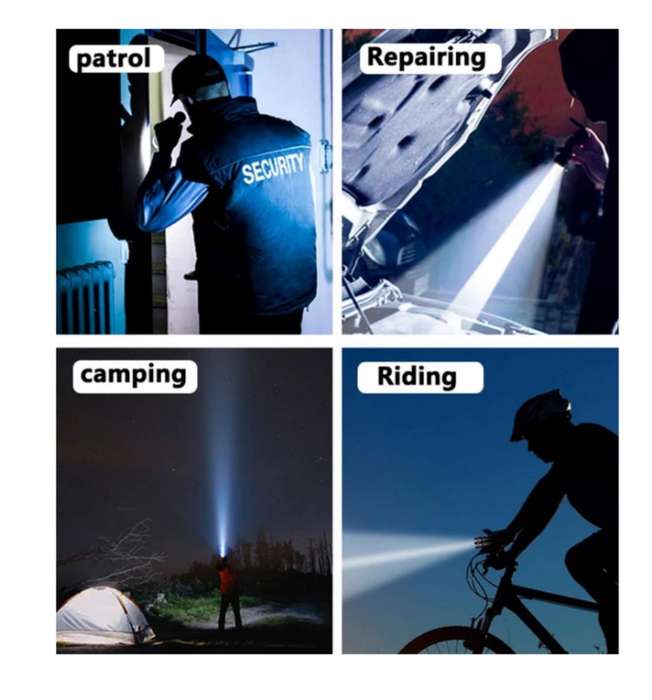 High Lumen Xhp70 LED Bright ,Battery Flashlight Torch Light