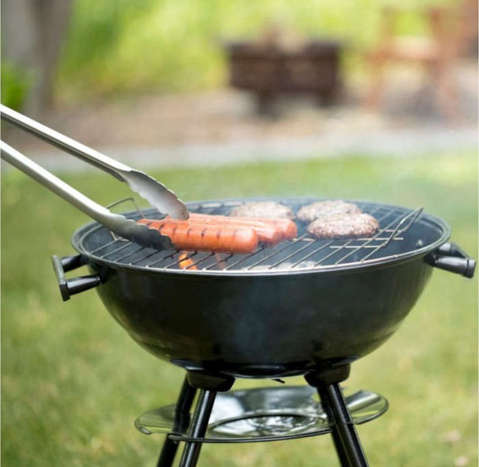 Black & Red Large Stainless Steel Portable Barbecue Grill 17 Inch