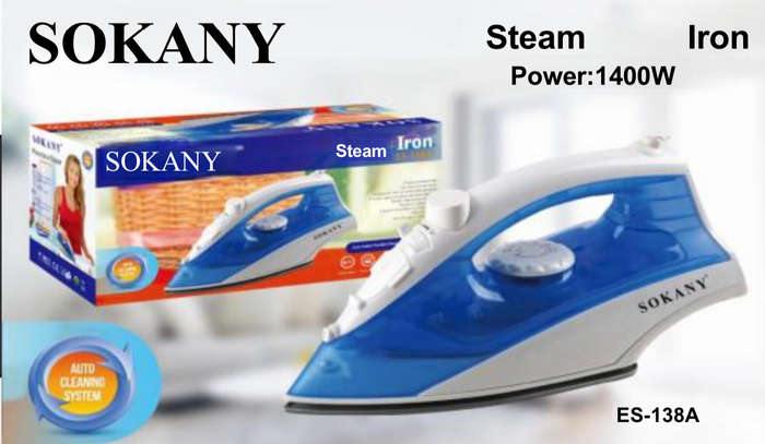 Sokany Ceramic Plate Non-Stick Steam Iron - ES-138A