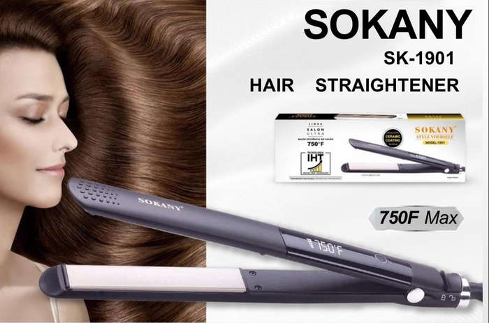 Sokany - Hair Straightener With Ceramic Coating & Rapid Heating