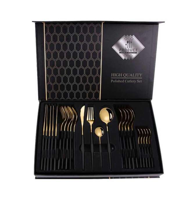 Exquisite 24 Piece Stainless Steel Cutlery Set - Rust-Resistant