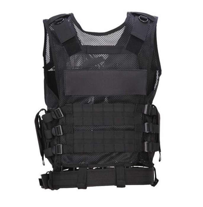 Breathable Tactical Vest with Numerous Pouches - Black