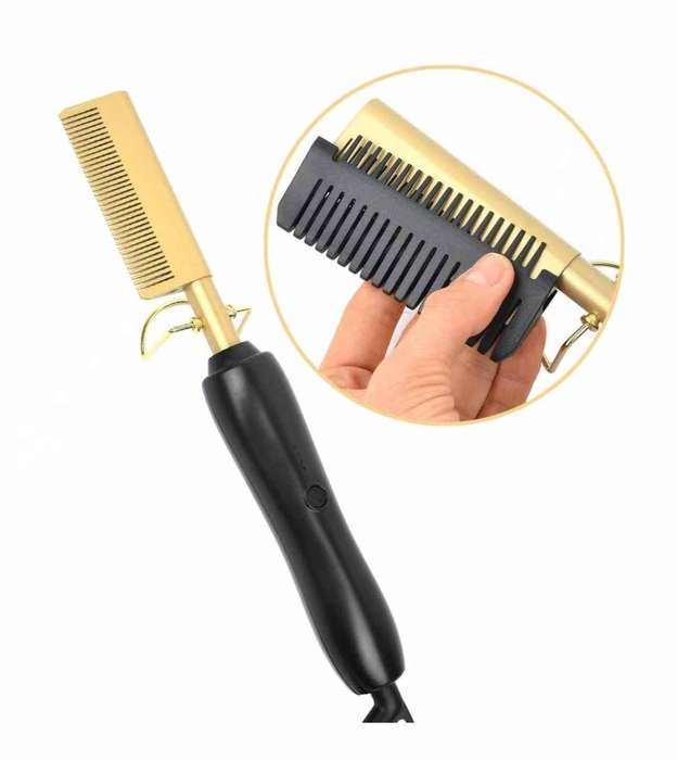 Curly Care Hot Comb - Electric Pressing Comb for Hair and Wigs