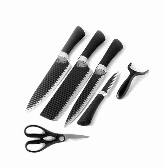 Knife Sets, 6P Stainless Steel knife with Ergonomic Handles Chef's Gift