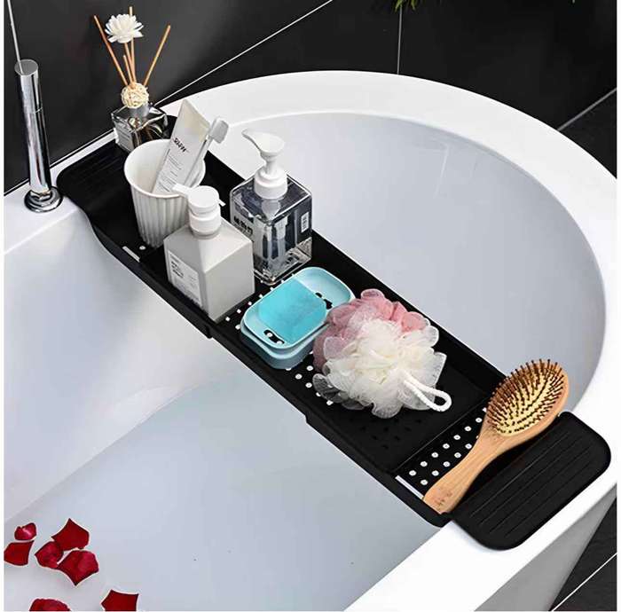 Bath Tray Expandable Bathtub Caddy Storage Rack Bathtub Tub Organizer